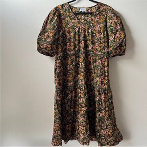 Olivia James Floral print cotton poplin puff sleeves